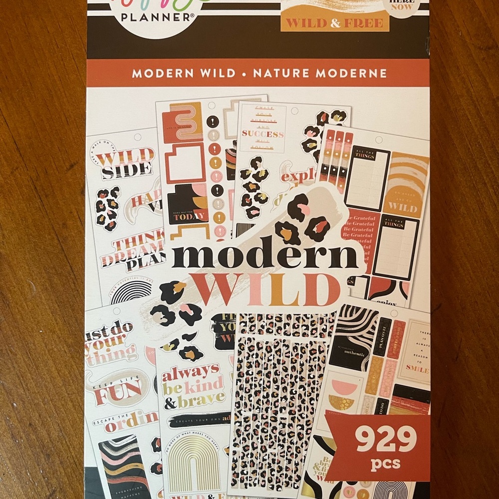 The Happy Planner Modern Wild Sticker Pack - Black, Gold, Pink